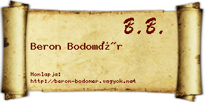 Beron Bodomér névjegykártya